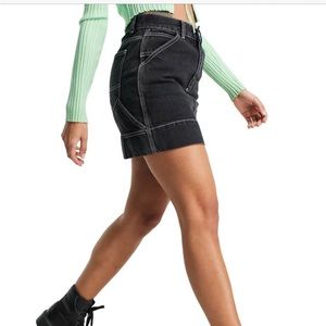 NWT Topshop black denim miniskirt